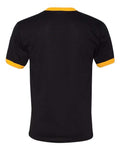 Augusta Sportswear 710 Unisex 50/50 Ringer T-Shirt - Black/ Gold - back