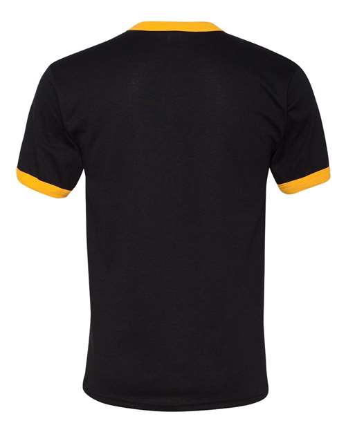 Augusta Sportswear 710 Unisex 50/50 Ringer T-Shirt - Black/ Gold - back