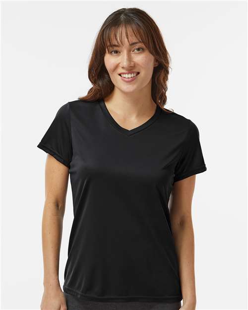 Augusta Sportswear 1790 Women's Nexgen Performance V-Neck T-Shirt - Black - model front