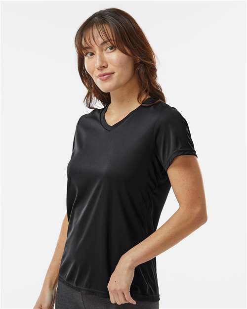 Augusta Sportswear 1790 Women's Nexgen Performance V-Neck T-Shirt - Black - model side