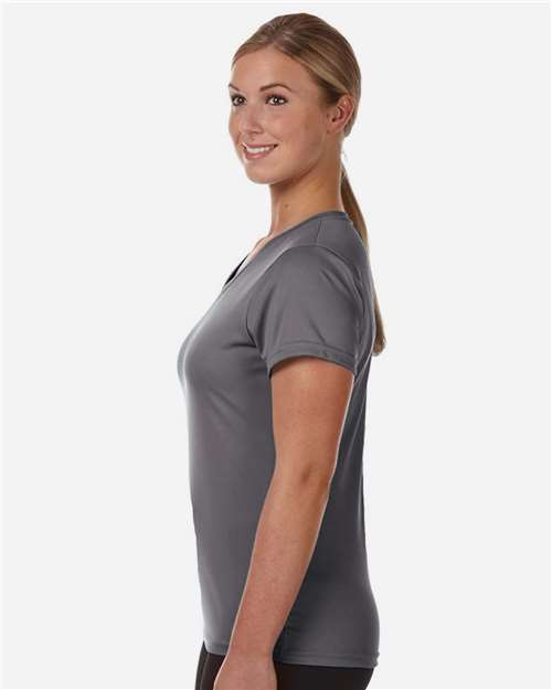 Augusta Sportswear 1790 Women's Nexgen Performance V-Neck T-Shirt - Graphite - model side