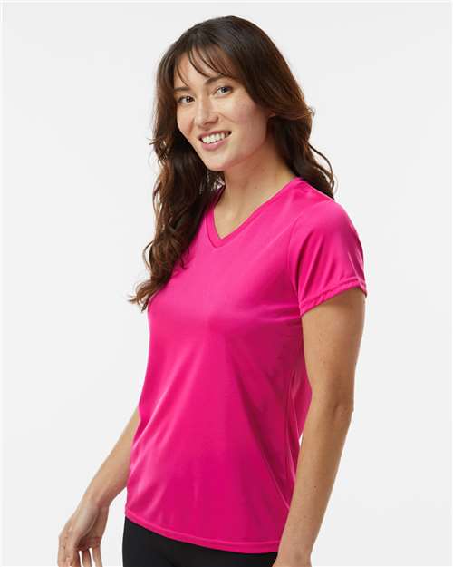 Augusta Sportswear 1790 Women's Nexgen Performance V-Neck T-Shirt - Power Pink - model side