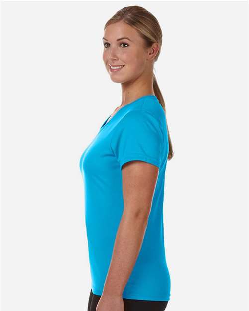 Augusta Sportswear 1790 Women's Nexgen Performance V-Neck T-Shirt - Power Blue - model side