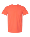 Comfort Colors 6030 Unisex Garment-Dyed Heavyweight Pocket T-Shirt - Neon Red Orange - front
