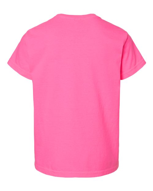 Comfort Colors 9018 Youth Garment-Dyed Heavyweight T-Shirt - Neon Pink - back