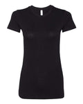 Bella + Canvas 6004 Women's Slim Fit Tee - Solid Black Blend - flat front