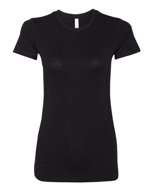 Bella + Canvas 6004 Women's Slim Fit Tee - Solid Black Blend - flat front