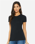 Bella + Canvas 6004 Women's Slim Fit Tee - Solid Black Blend - model front