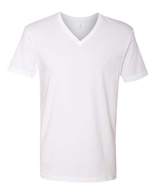 Next Level 3200 Unisex Cotton V-Neck T-Shirt - White - front