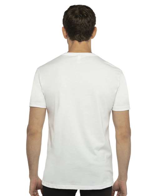 Next Level 3200 Unisex Cotton V-Neck T-Shirt - White - model back