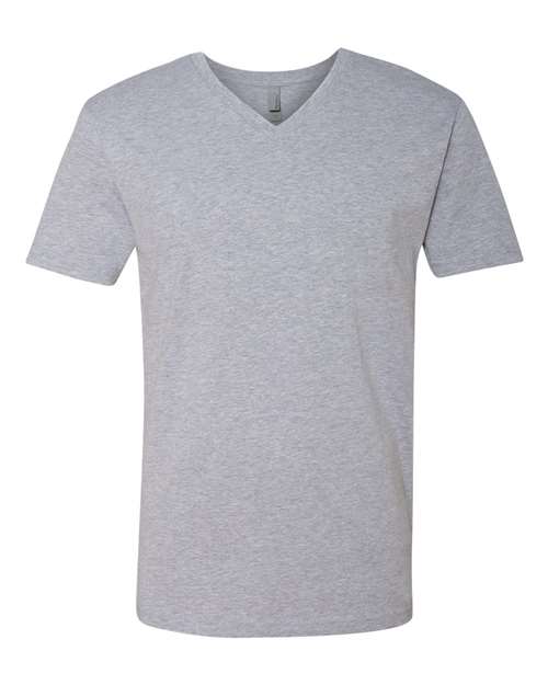 Next Level 3200 Unisex Cotton V-Neck T-Shirt - Heather Grey - front