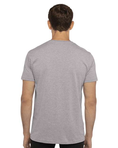 Next Level 3200 Unisex Cotton V-Neck T-Shirt - Heather Grey - model back