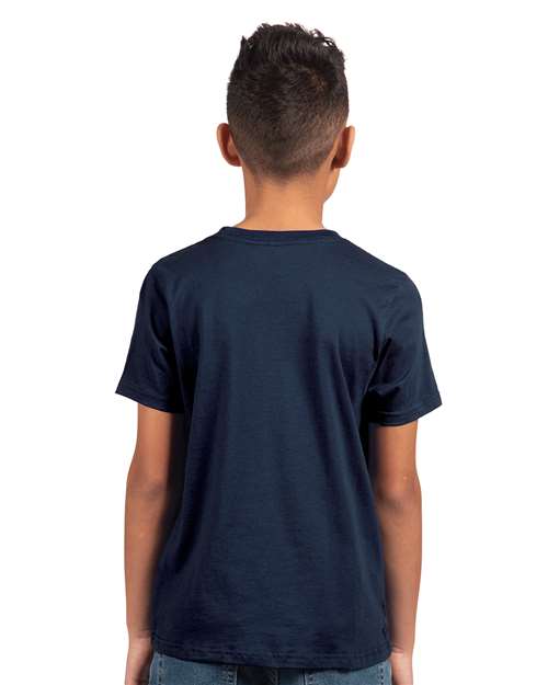 Next Level 3310 Youth Cotton T-Shirt - Midnight Navy - model back