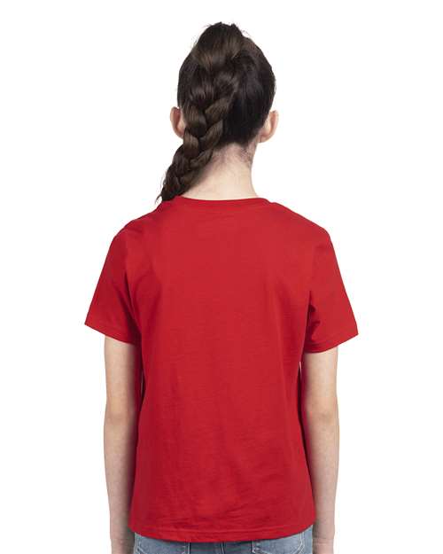 Next Level 3310 Youth Cotton T-Shirt - Red - model back