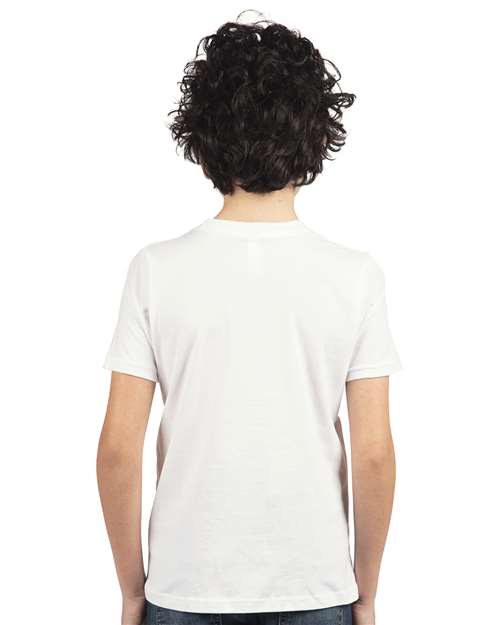 Next Level 3310 Youth Cotton T-Shirt - White - model back