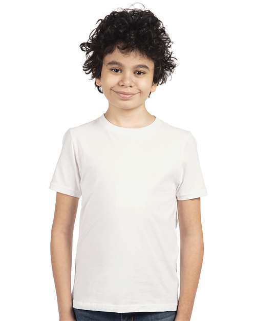 Next Level 3310 Youth Cotton T-Shirt - White - model front