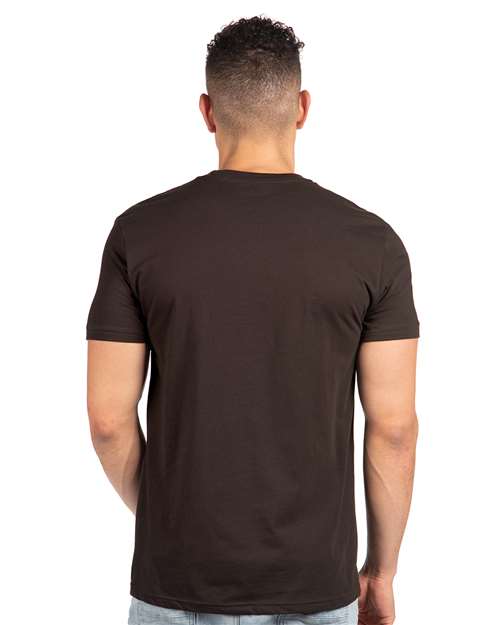 Next Level 3600 Unisex Cotton T-Shirt - Dark Chocolate - model back