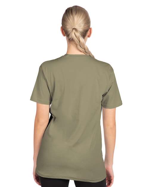 Next Level 3600 Unisex Cotton T-Shirt - Light Olive - model back