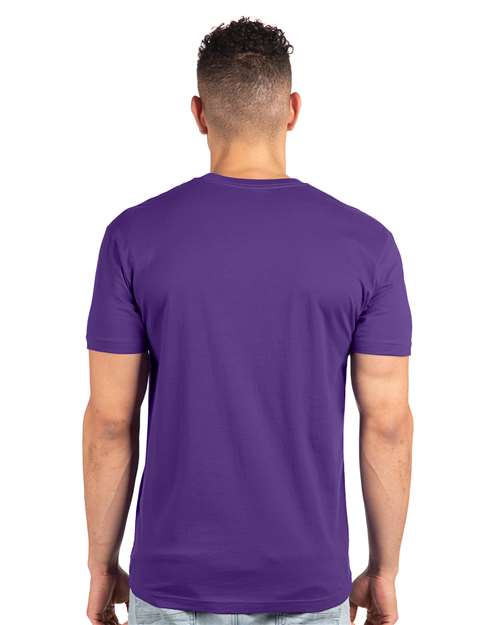 Next Level 3600 Unisex Cotton T-Shirt - Purple Rush - model back