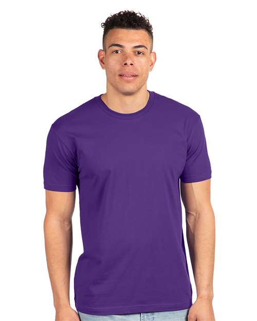 Next Level 3600 Unisex Cotton T-Shirt - Purple Rush - model front