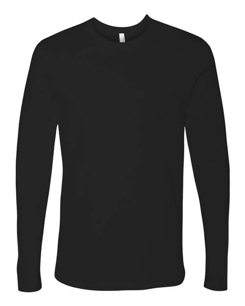Next Level 3601 Unisex Cotton Long Sleeve T-Shirt - Black - front