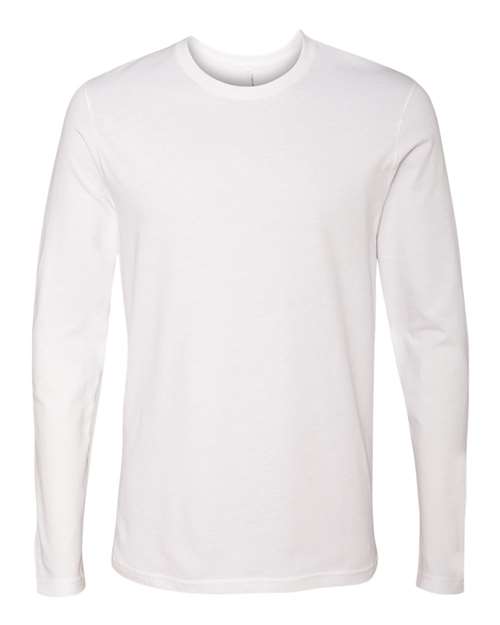 Next Level 3601 Unisex Cotton Long Sleeve T-Shirt - White - front