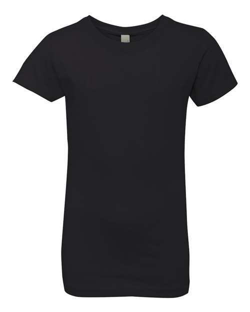 Next Level 3710 Girls’ Cotton Princess T-Shirt - Black - front