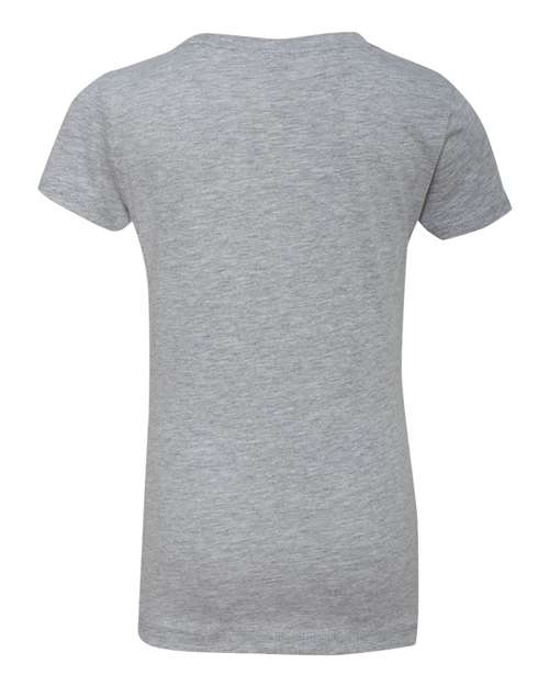 Next Level 3710 Girls’ Cotton Princess T-Shirt - Heather Grey - back