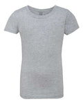 Next Level 3710 Girls’ Cotton Princess T-Shirt - Heather Grey - front