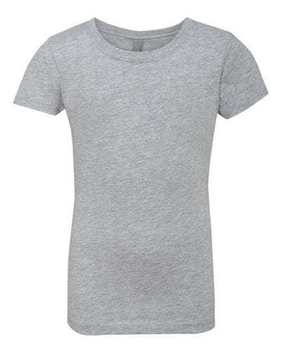 Next Level 3710 Girls’ Cotton Princess T-Shirt - Heather Grey - front