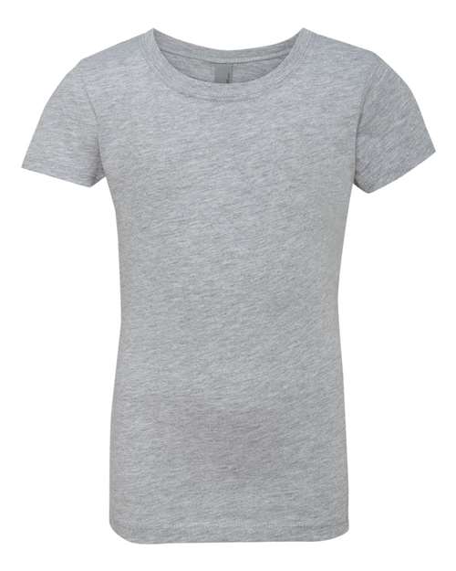 Next Level 3710 Girls’ Cotton Princess T-Shirt - Heather Grey - front