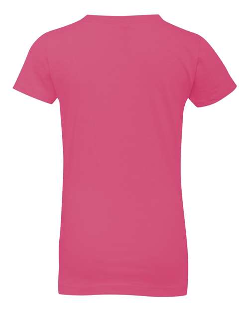 Next Level 3710 Girls’ Cotton Princess T-Shirt - Hot Pink - back