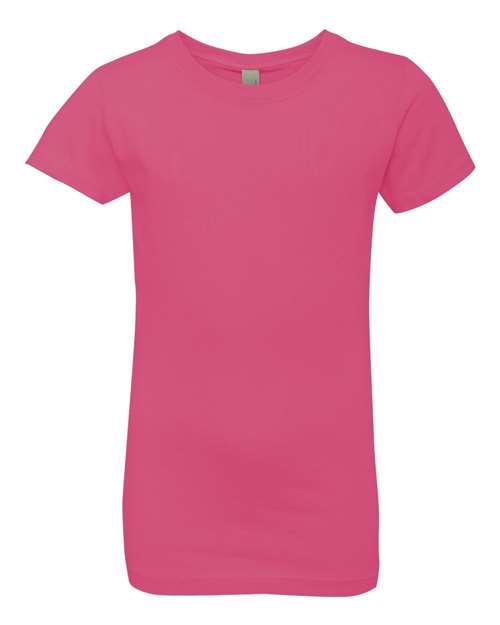 Next Level 3710 Girls’ Cotton Princess T-Shirt - Hot Pink - front