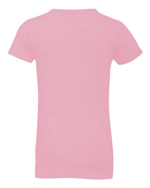 Next Level 3710 Girls’ Cotton Princess T-Shirt - Light Pink - back
