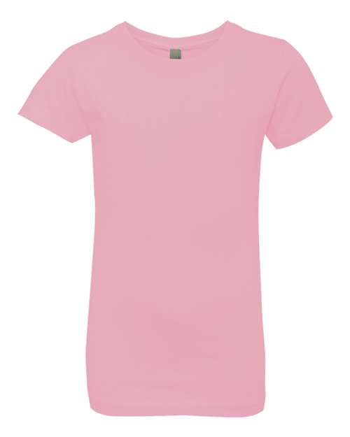 Next Level 3710 Girls’ Cotton Princess T-Shirt - Light Pink - front