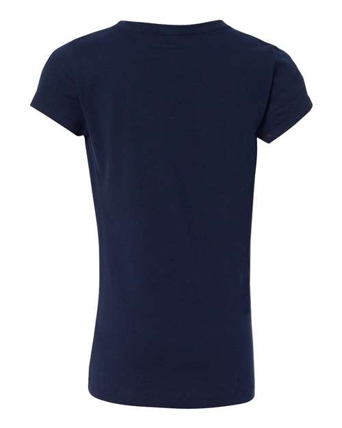 Next Level 3710 Girls’ Cotton Princess T-Shirt - Midnight Navy - back