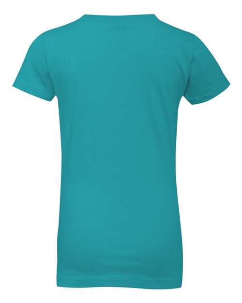 Next Level 3710 Girls’ Cotton Princess T-Shirt - Tahiti Blue - back