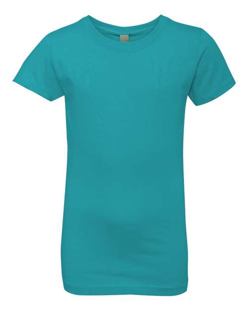 Next Level 3710 Girls’ Cotton Princess T-Shirt - Tahiti Blue - front