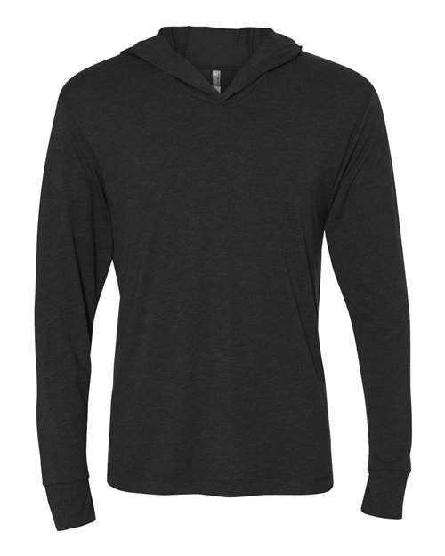 Next Level 6021 Unisex Triblend Hooded Long Sleeve Pullover T-Shirt - Vintage Black - front