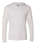 Next Level 6021 Unisex Triblend Hooded Long Sleeve Pullover T-Shirt - Heather White - front