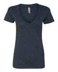 Next Level 6640 Women’s CVC Deep V-Neck T-Shirt - Midnight Navy - front