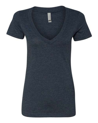 Next Level 6640 Women’s CVC Deep V-Neck T-Shirt - Midnight Navy - front