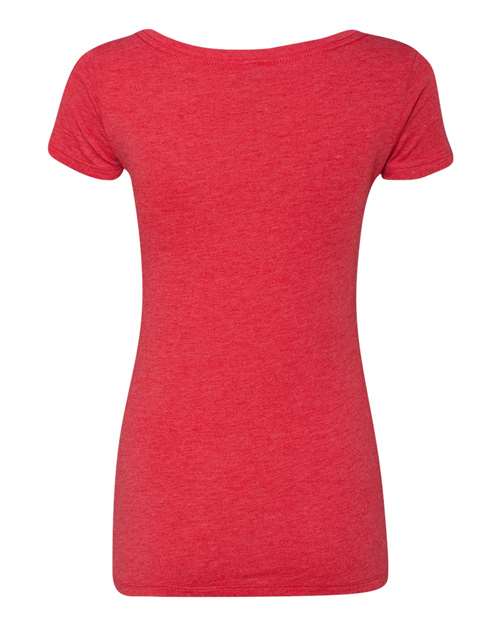 Next Level 6730 Women’s Triblend Scoop Neck T-Shirt - Vintage Red - back