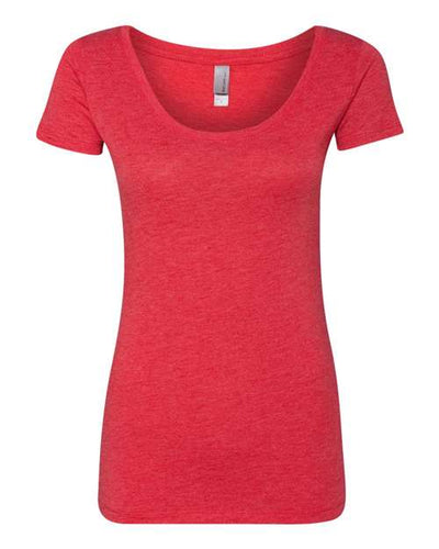 Next Level 6730 Women’s Triblend Scoop Neck T-Shirt - Vintage Red - front