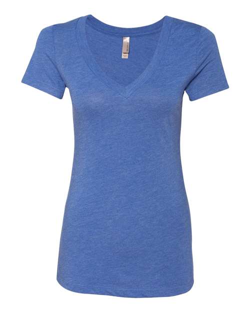 Next Level 6740 Women’s Triblend Deep V-Neck T-Shirt - Vintage Royal - front
