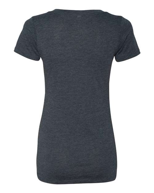 Next Level 6740 Women’s Triblend Deep V-Neck T-Shirt - Vintage Navy - back