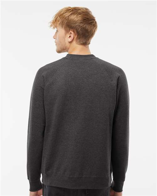 Independent Trading Co. PRM30SBC Unisex Special Blend Raglan Crewneck Sweatshirt - Carbon - model back