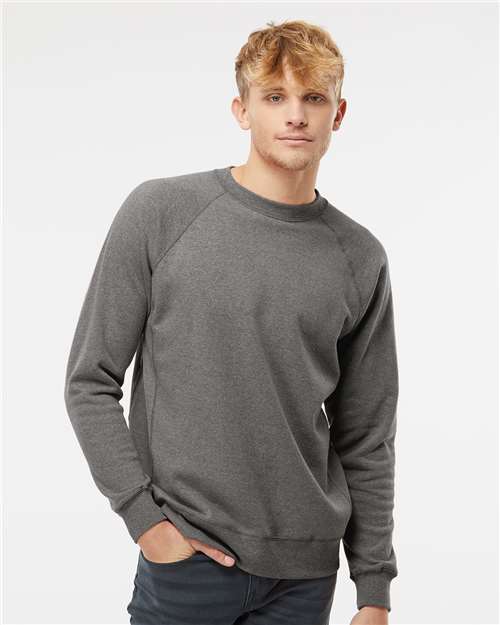 Independent Trading Co. PRM30SBC Unisex Special Blend Raglan Crewneck Sweatshirt - Nickel - model front