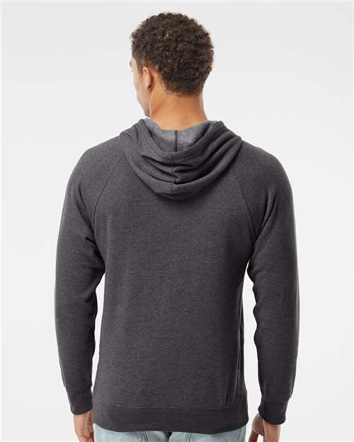 Independent Trading Co. PRM33SBP Unisex Special Blend Raglan Hooded Sweatshirt - Carbon - model back