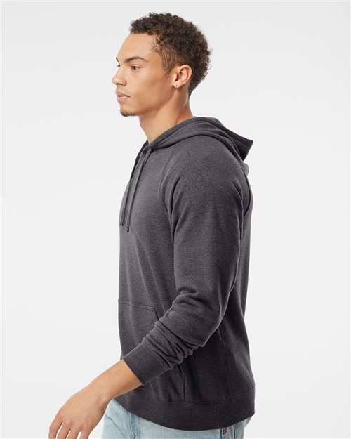 Independent Trading Co. PRM33SBP Unisex Special Blend Raglan Hooded Sweatshirt - Carbon - model side